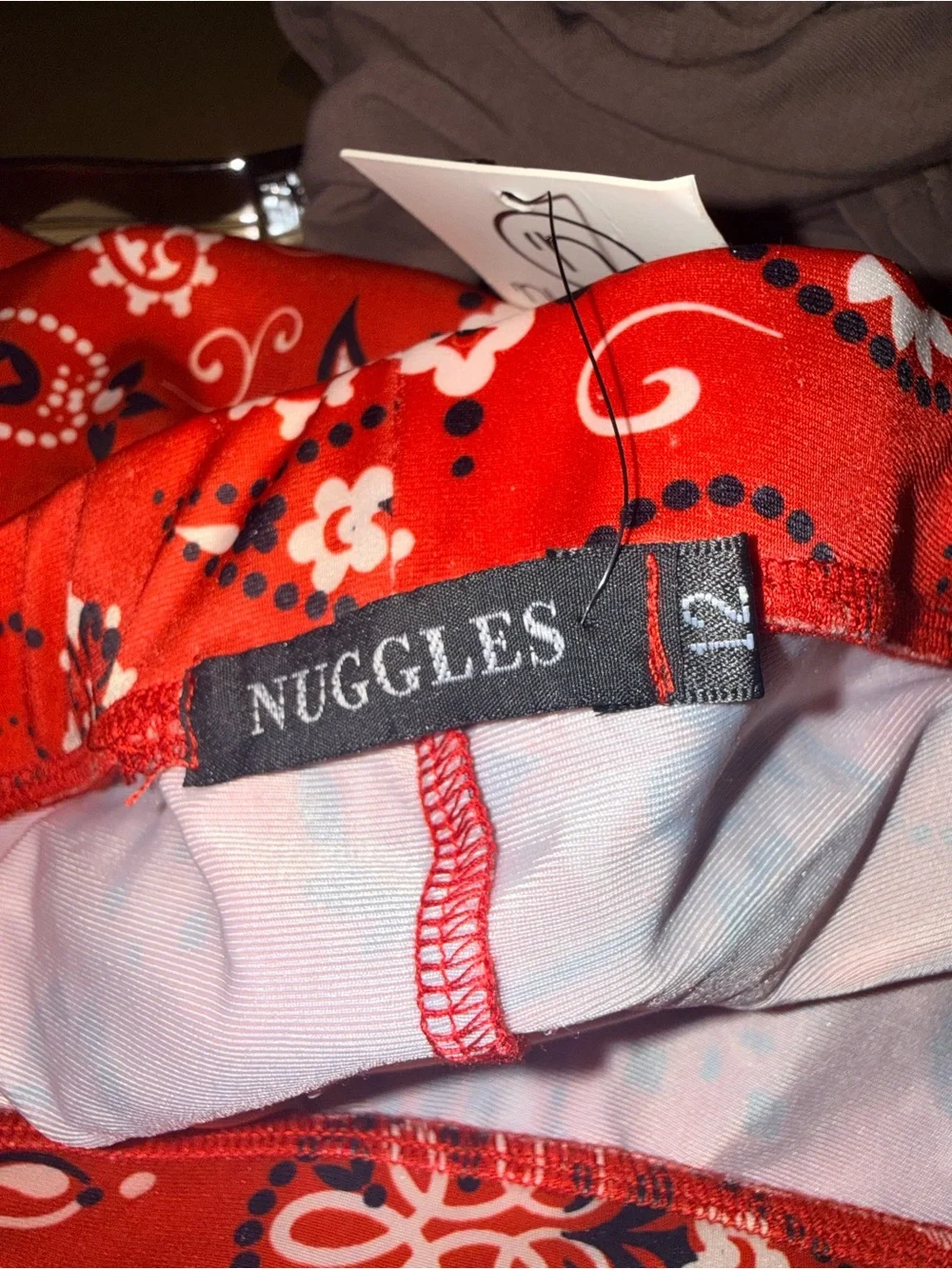 Nuggles Swim Sport Skirt Red Paisley A-Line Skirt NWT 12 years